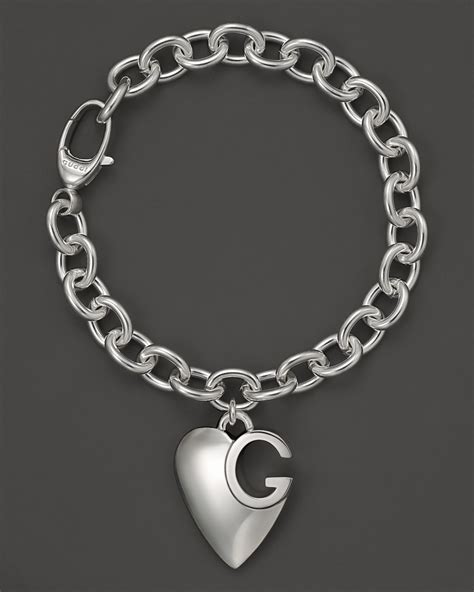 gucci diamantissima bracelet heart|Gucci sterling silver charm bracelet.